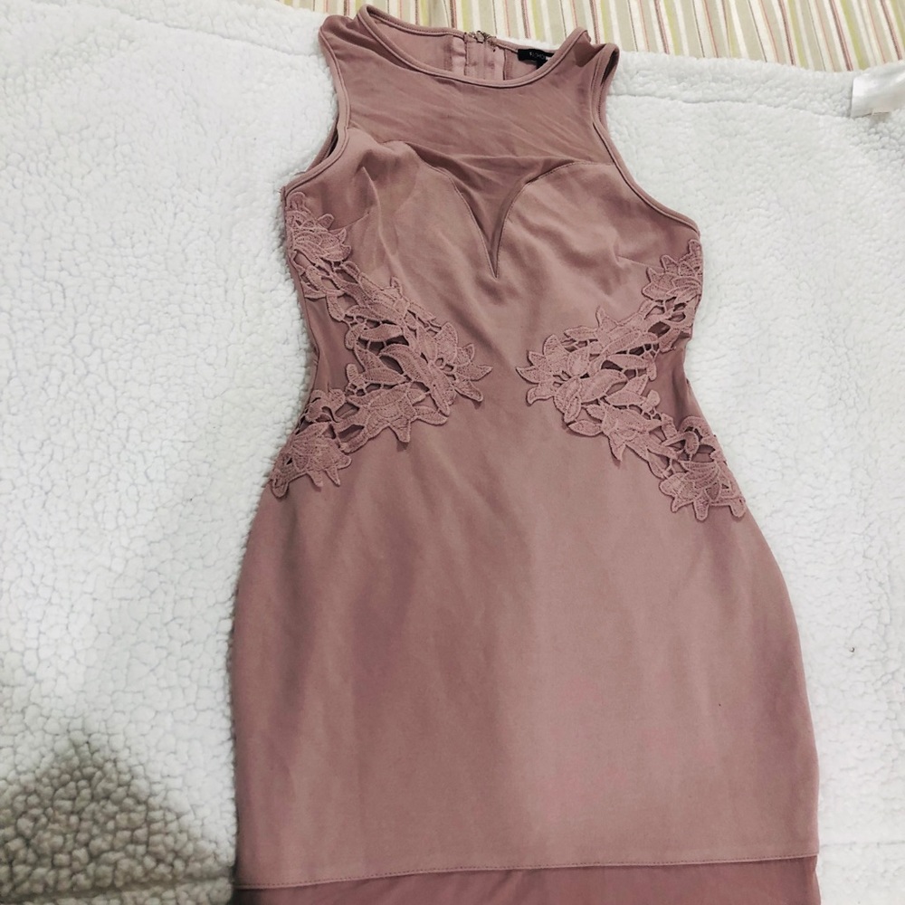 Dusty rose bodycon mini dress
